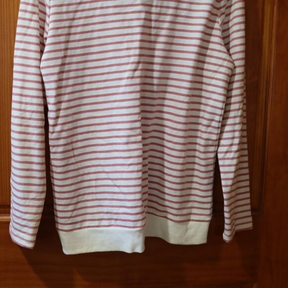 Sunday Striped Preppy Hooded Pullover Top Medium - Picture 6 of 10